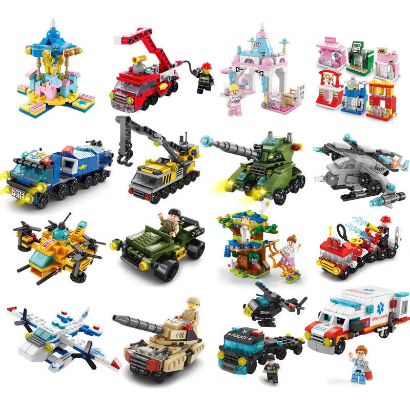 

Самолет, танк, скорая помощь, полиция, 6 в 1, строительные блоки, городской пожарный инженерный автомобиль, грузовик, машина, мини-игрушка, кирпичи для мальчиков, детские игрушки