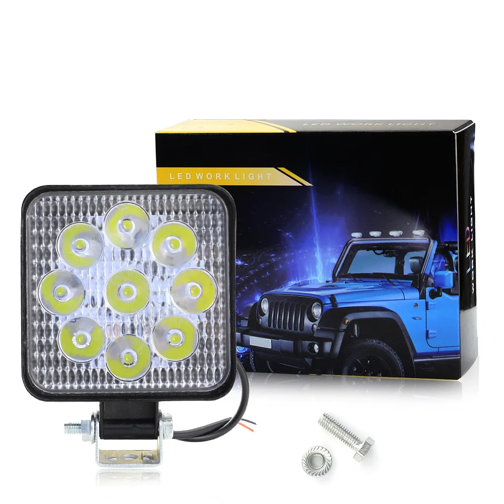 24Pcs/lot 27W Work Light 12V Car LED Spotlight 9 LED Square Lights Auto Truck Off Road Mini Led Offroad Night Driving Lamp
24Pcs/lot 27W Work Light 12V Car LED Spotlight 9 LED Square Lights Auto Truck Off Road Mini Led Offroad Night Driving Lamp