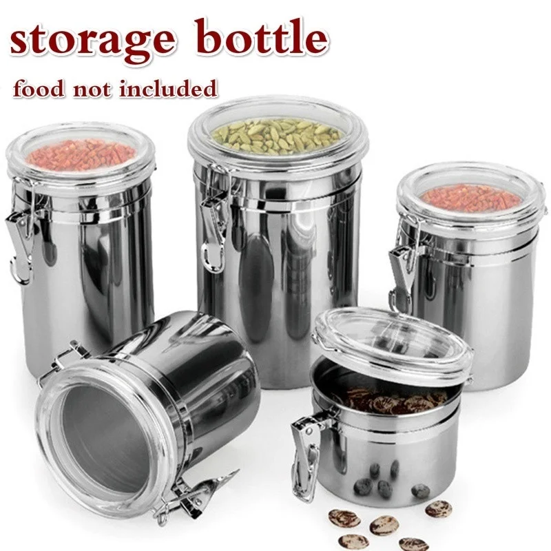 1 Pcs Stainless Steel Storage Bottle Coffee Powder Sugar Container Airtight Can Holder Canister Household Food Storage Container
1 Pcs Stainless Steel Storage Bottle Coffee Powder Sugar Container Airtight Can Holder Canister Household Food Storage Container