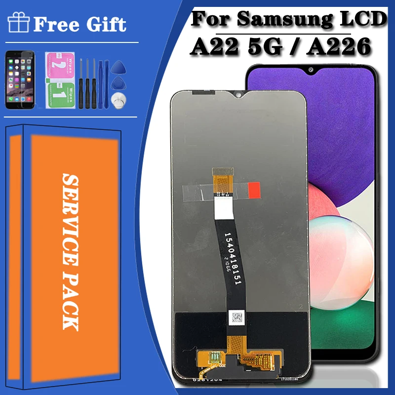 6.6"Original LCD For Samsung Galaxy A22 5G A226 Display Touch Screen Digitizer Assembly Replacement repair parts SM-A226B 
6.6"Original LCD For Samsung Galaxy A22 5G A226 Display Touch Screen Digitizer Assembly Replacement repair parts SM-A226B