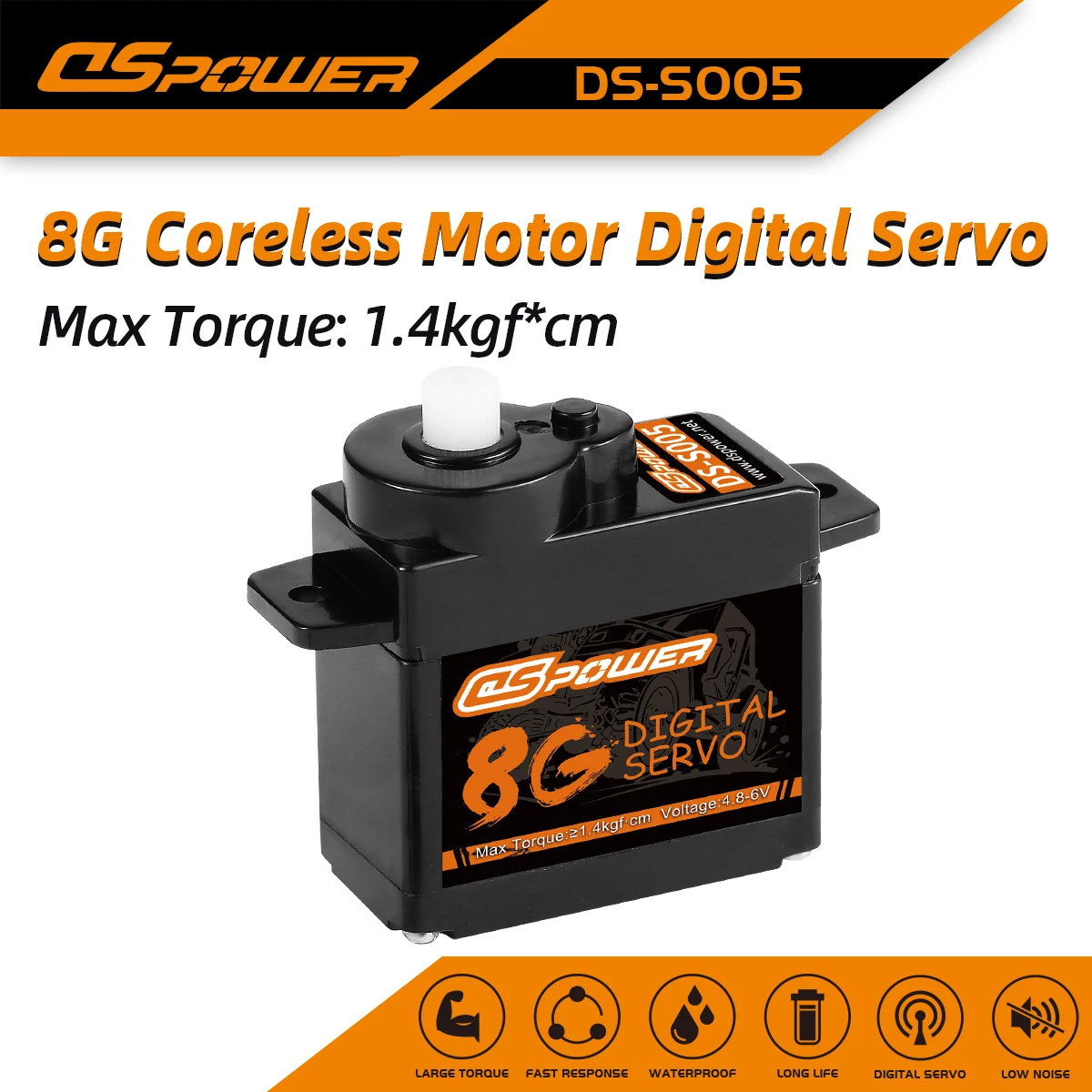 DSpower S005 8g Micro Digital Servo Plastic Gear Mini Servos for SCX24 RC Car WLtoys k969 k989 k999 Mini Q Airplane Robot
DSpower S005 8g Micro Digital Servo Plastic Gear Mini Servos for SCX24 RC Car WLtoys k969 k989 k999 Mini Q Airplane Robot
