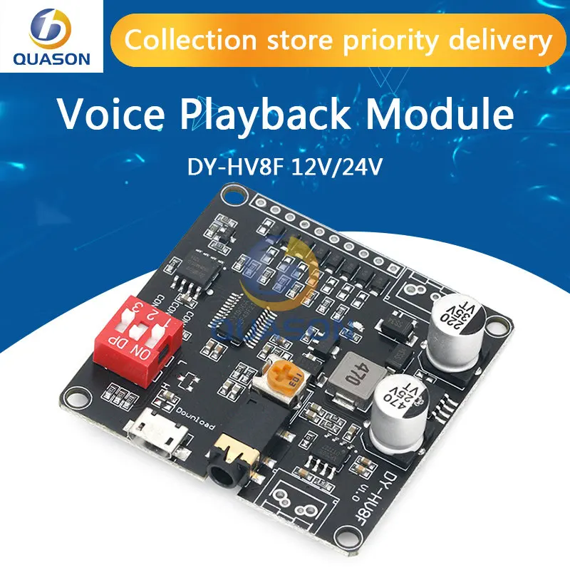 DY-HV8F 12V/24V power supply10W/20W Voice playback module supporting Micro SD card MP3 music player for Arduino
DY-HV8F 12V/24V power supply10W/20W Voice playback module supporting Micro SD card MP3 music player for Arduino