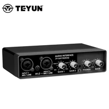TEYUN Q-24 Q-22 Q-12 Professional Sound Card Audio Mixer Channel Monitoring Electric Guitar Live Recording For Studio Singing