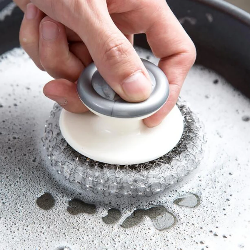 Stainless Steel Scourers with Plastic Handle, Steel Wool Scrubber Pad Kitchen Bathroom Cleaning Brush for Dishes Pots Pans
Stainless Steel Scourers with Plastic Handle, Steel Wool Scrubber Pad Kitchen Bathroom Cleaning Brush for Dishes Pots Pans
