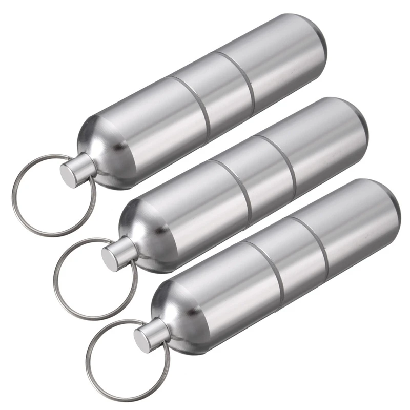 3X Aluminum Alloy Cigarette Holder Capsule Case Waterproof Pill Toothpick Holder Key Ring
3X Aluminum Alloy Cigarette Holder Capsule Case Waterproof Pill Toothpick Holder Key Ring