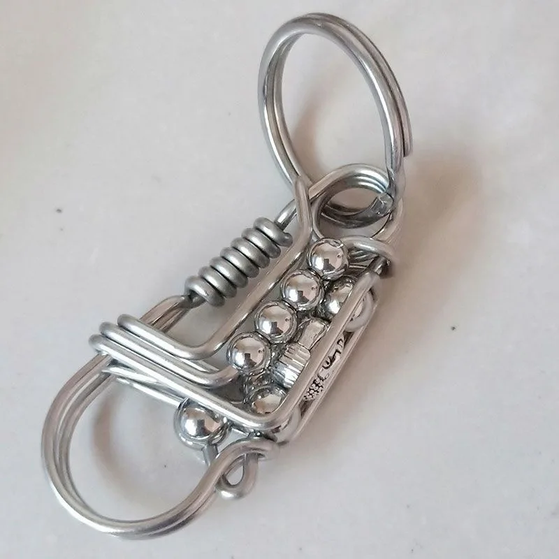 

Stainless Steel Handicraft keychains Engraved Buddha Statue Steel Bead Car Keyring Mechanical American Style Men Outdoor Trinket