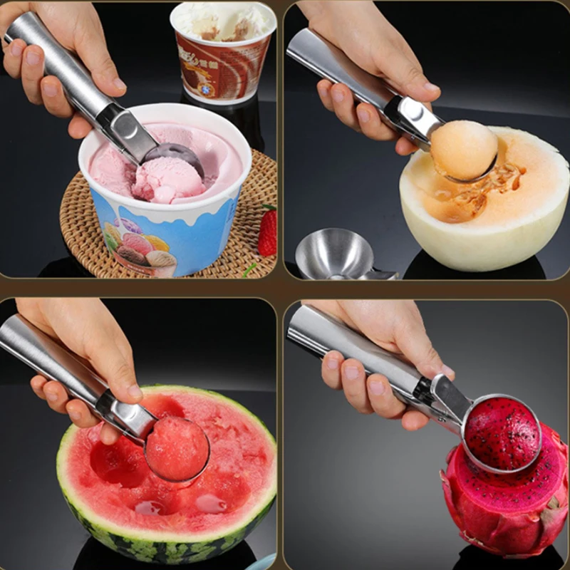 

Совок для мороженого из нержавеющей стали двойного назначения совок для Фруктов Бытовой совок для мороженого кухонный инструмент