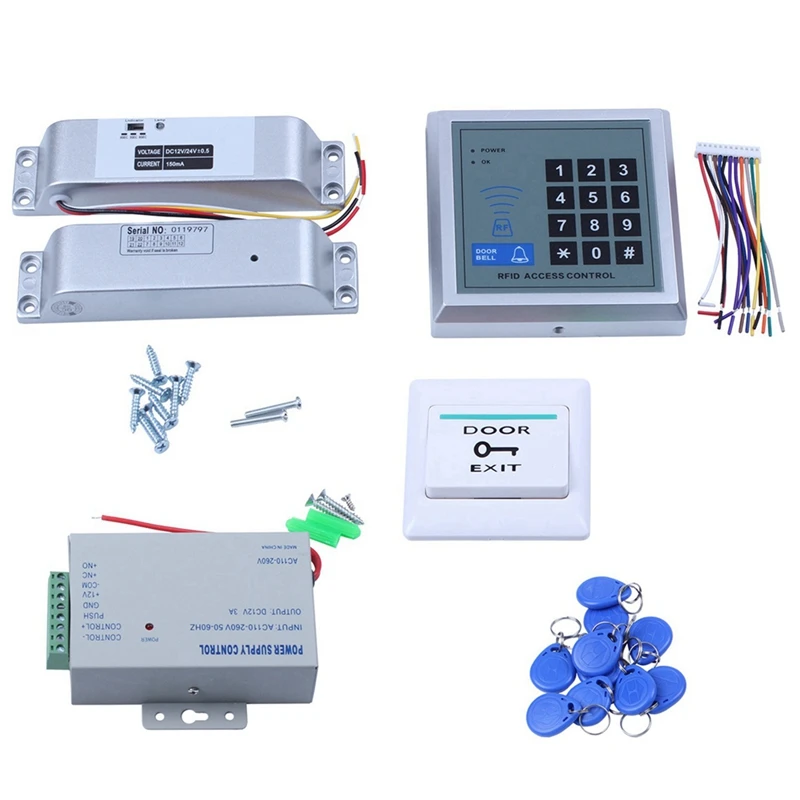 3X RFID Keypad Door Access Control System Kit Electric Magnetic Electronic Door Lock Power Supply 30Pcs Key Fobs
3X RFID Keypad Door Access Control System Kit Electric Magnetic Electronic Door Lock Power Supply 30Pcs Key Fobs