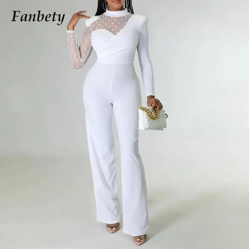 2023 Fashion Office Lady Splicing Mesh Dot Print Jumpsuit Women Elegant Slim Commute Solid Romper Sexy Straight Trouser Playsuit
2023 Fashion Office Lady Splicing Mesh Dot Print Jumpsuit Women Elegant Slim Commute Solid Romper Sexy Straight Trouser Playsuit