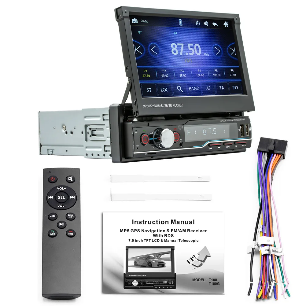 Car Radio Audio MP5 Player Camera 1 Din 7" Wired Carplay Folding Touch Screen Radio FM AM USB Mirrorlink Phone Charing Lights 
Car Radio Audio MP5 Player Camera 1 Din 7" Wired Carplay Folding Touch Screen Radio FM AM USB Mirrorlink Phone Charing Lights