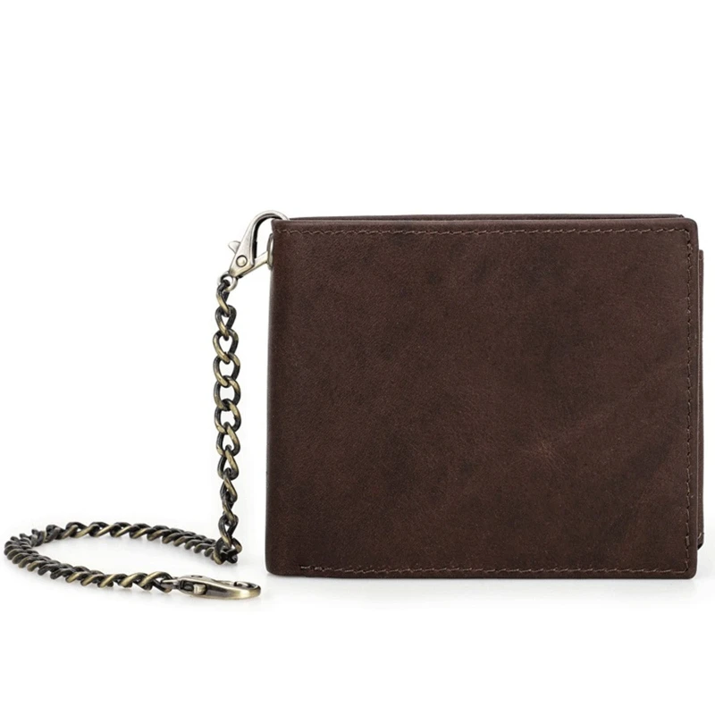 for Head Layer Cowhide Wallet with Chain Men Short Purse RFID Anti-theft Brush Vintage Bifold Wallets Clutch Credit Card Holder
for Head Layer Cowhide Wallet with Chain Men Short Purse RFID Anti-theft Brush Vintage Bifold Wallets Clutch Credit Card Holder