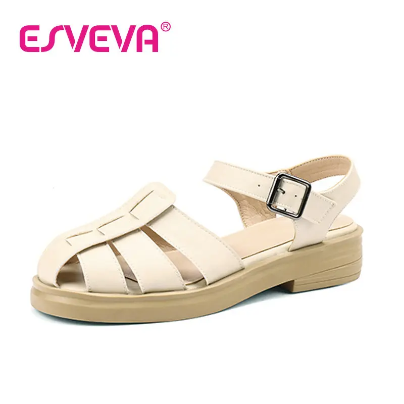 ESVEVA 2022 Simple And Fashion Style Women Sandal Flat Heel Fashion Female Shoes Round Toe Cut Outs Women Pumps Big Size 34-39
ESVEVA 2022 Simple And Fashion Style Women Sandal Flat Heel Fashion Female Shoes Round Toe Cut Outs Women Pumps Big Size 34-39
