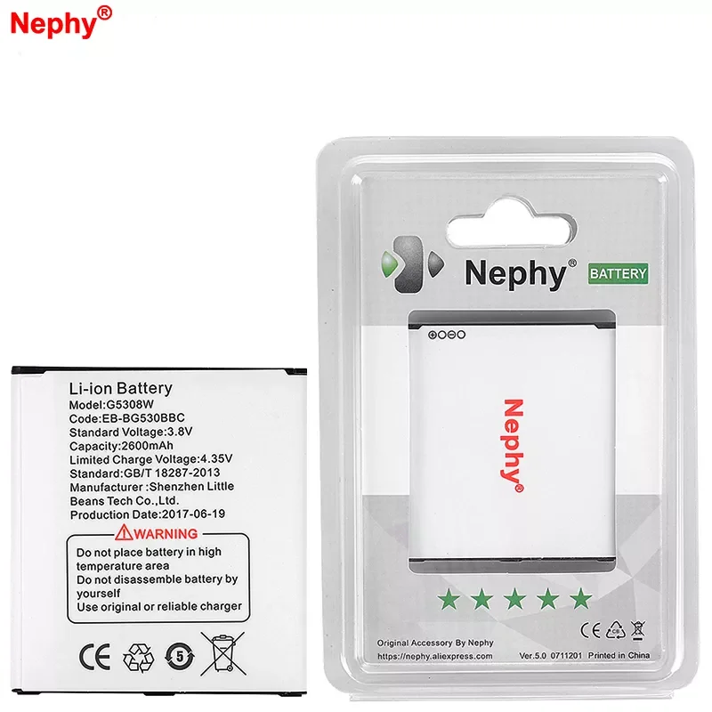 2023New Nephy Original EB-BG530BBE Battery For Samsung Galaxy Grand Prime G530 G530F G5308W G531 G531F G531H J3 2016 J5 2015 EB-
2023New Nephy Original EB-BG530BBE Battery For Samsung Galaxy Grand Prime G530 G530F G5308W G531 G531F G531H J3 2016 J5 2015 EB-