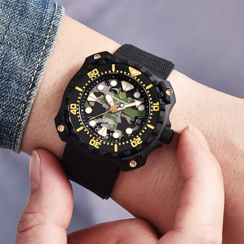PAGANI DESIGN Brand Mechanical Military Watch Men Luxury NH39 Movement Automatic Wristwatches 200m Waterproof Clock Reloj Hombre
PAGANI DESIGN Brand Mechanical Military Watch Men Luxury NH39 Movement Automatic Wristwatches 200m Waterproof Clock Reloj Hombre