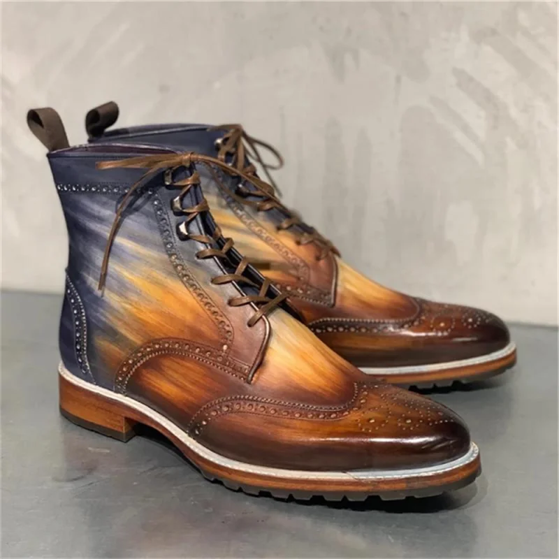 Men Fashion Brogue Ankle Boots Classic Retro Casual Street Daily Round Toe Carved Lace Up PU 3D Printing Personality Men Shoes
Men Fashion Brogue Ankle Boots Classic Retro Casual Street Daily Round Toe Carved Lace Up PU 3D Printing Personality Men Shoes