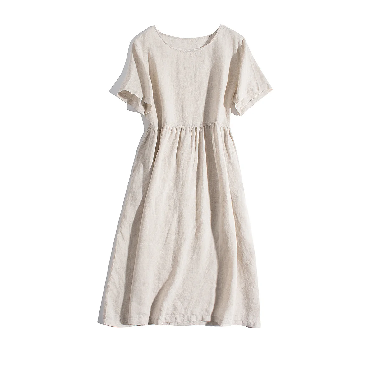 Solid color, simple and thin short sleeved dress, cotton linen, artistic and Sen style doll dress, loose and slim, round neck
Solid color, simple and thin short sleeved dress, cotton linen, artistic and Sen style doll dress, loose and slim, round neck
