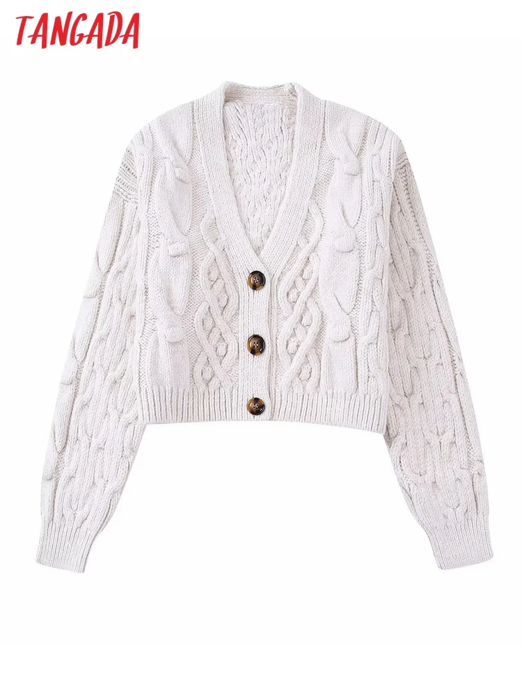 Tangada Women 2022 Winter Twist Thick Knit Sweater Buttons Vintage Long Sleeve Female Pullovers 3H555
Tangada Women 2022 Winter Twist Thick Knit Sweater Buttons Vintage Long Sleeve Female Pullovers 3H555
