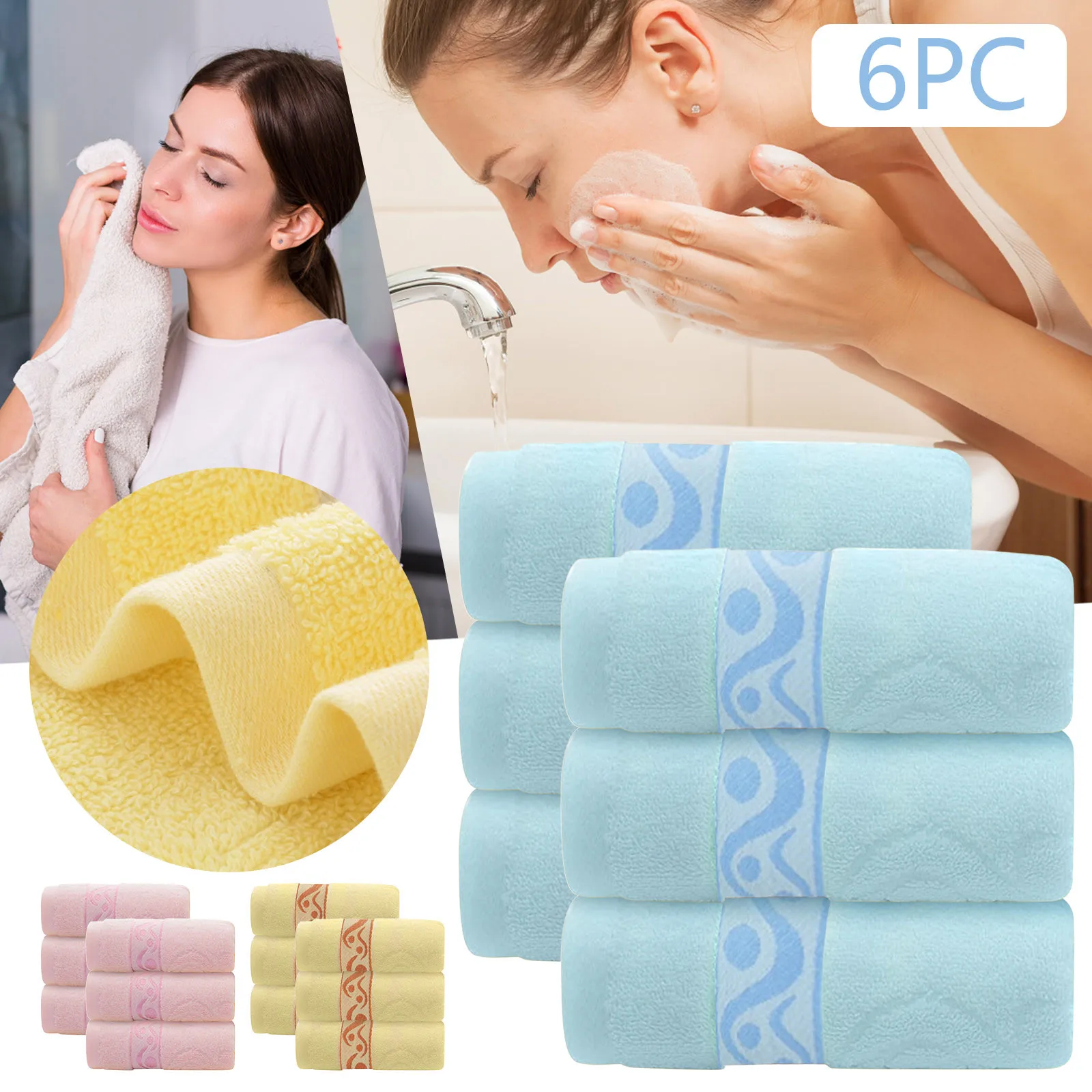 6PC Towel Absorbent Clean And Easy To Clean Cotton Absorbent Hand Towels Embroidered Bath Towels Coral Towels for Bathroom
6PC Towel Absorbent Clean And Easy To Clean Cotton Absorbent Hand Towels Embroidered Bath Towels Coral Towels for Bathroom