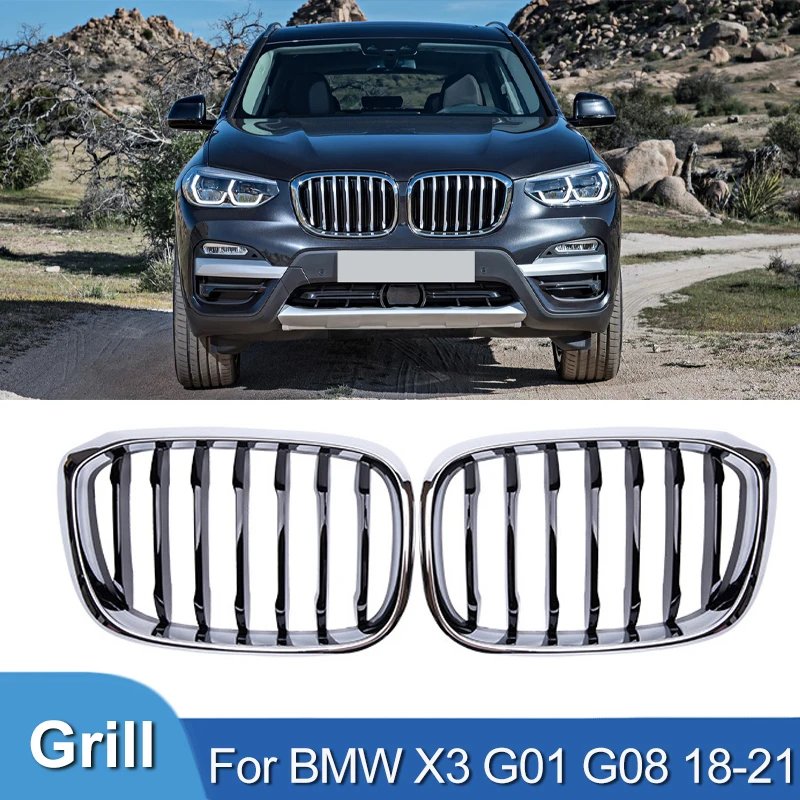 Pulleco Car Front Grill Grille Bumper Kidney Grill Chrome Silver Grilles For BMW X3 G01 G08 2018-2021 Racing Grills Single Slat
Pulleco Car Front Grill Grille Bumper Kidney Grill Chrome Silver Grilles For BMW X3 G01 G08 2018-2021 Racing Grills Single Slat