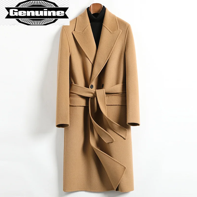 Wool 2023 Pure New 100% Coat Men Double-sided Woolen Coat Men's Medium Double-breasted Over-the-knee Belt Woolen Jacket Winter F
Wool 2023 Pure New 100% Coat Men Double-sided Woolen Coat Men's Medium Double-breasted Over-the-knee Belt Woolen Jacket Winter F