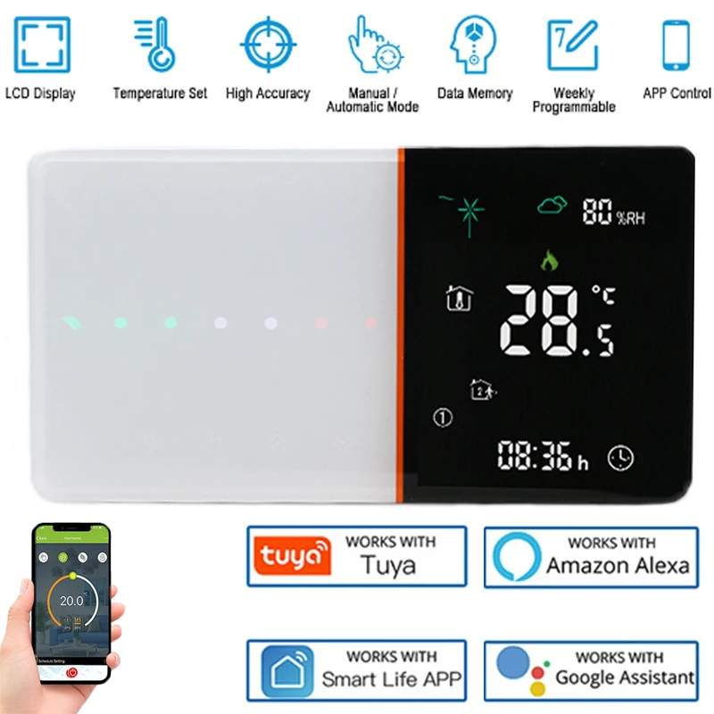 Hot sell Wifi Thermostat Tuya Smart Home Electric Heating Water/Gas Boiler for Google Home Alexa Temperature Control System Tuya
Hot sell Wifi Thermostat Tuya Smart Home Electric Heating Water/Gas Boiler for Google Home Alexa Temperature Control System Tuya