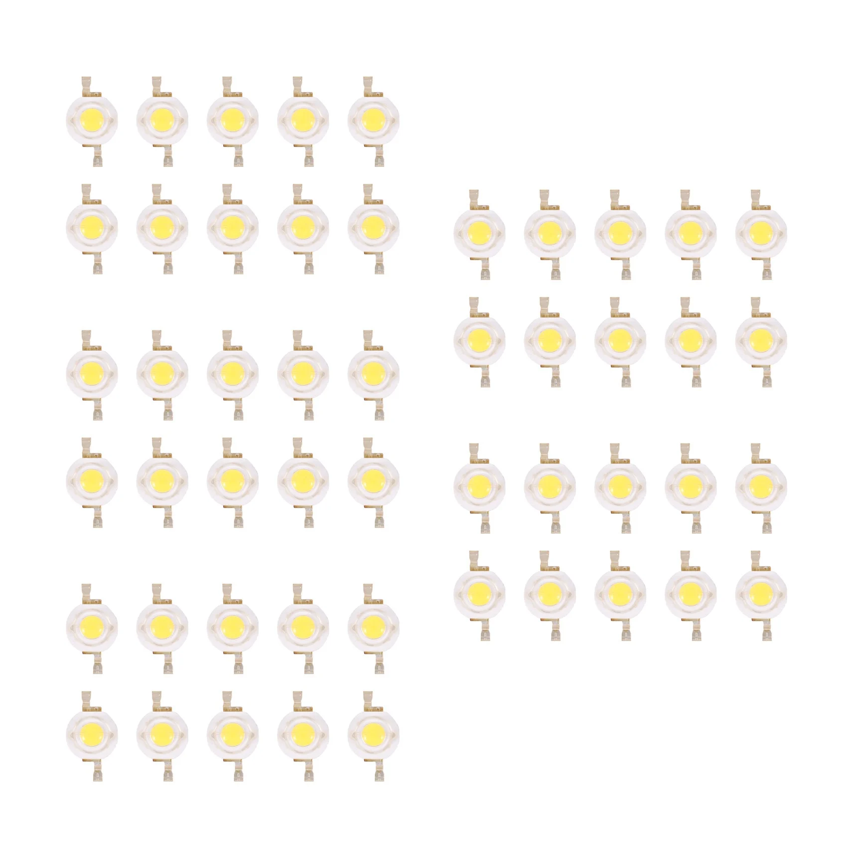 50 Pieces High Power 2 Pin 3W Warm White LED Bead Emitters 100-110Lm
50 Pieces High Power 2 Pin 3W Warm White LED Bead Emitters 100-110Lm