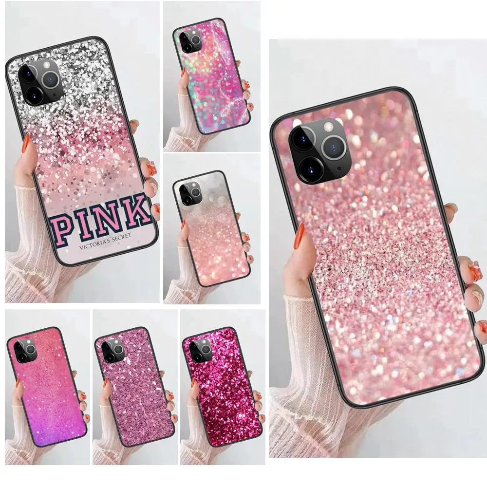 Going Cheap Enjoy Silver Pink Glitter Art 2022 для iPhone 13 12 11 Pro Max 6X8 6S 7 Plus XS XR Mini 5S SE P 6P Black Hoesjes |