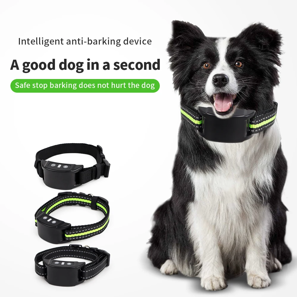 

Automatic Dog Anti Barking Device Electric Dogs Training Collar USB Chargeable Stop Barking Vibration Anti Bark Devices 3 Color