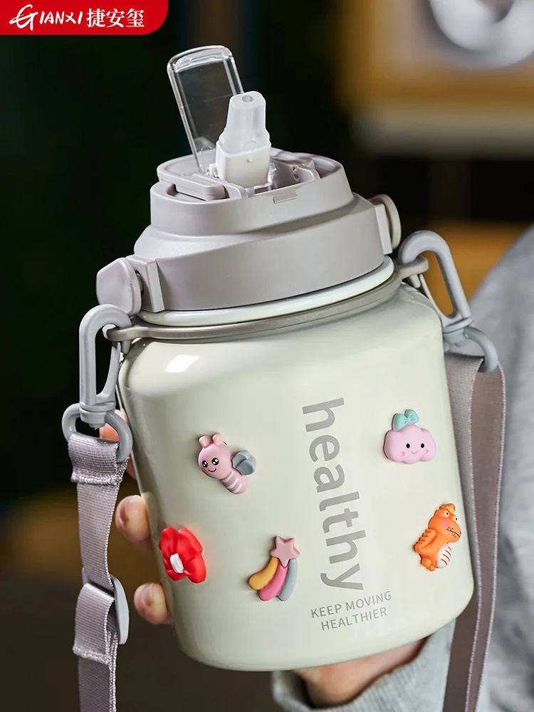 

Vacuum cup girl appearance level high capacity of 316 stainless steel pipe water cup children web celebrity pot-bellied cup