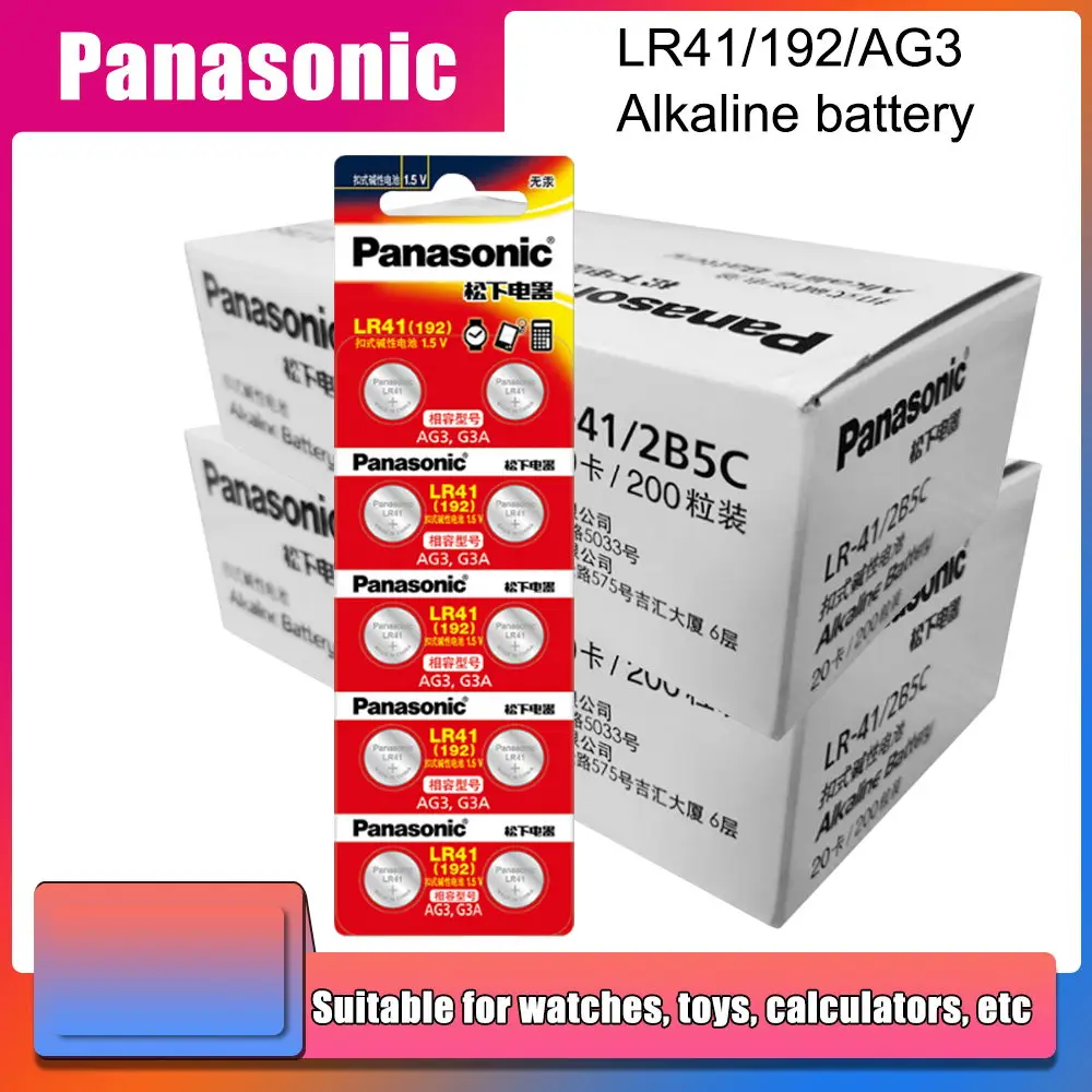 Кнопочные батареи LR41 Panasonic 100% оригинал SR41 AG3 G3A L736 192 392A Zn/MnO2 1,5 в литиевые монетные батареи
Кнопочные батареи LR41 Panasonic 100% оригинал SR41 AG3 G3A L736 192 392A Zn/MnO2 1,5 в литиевые монетные батареи