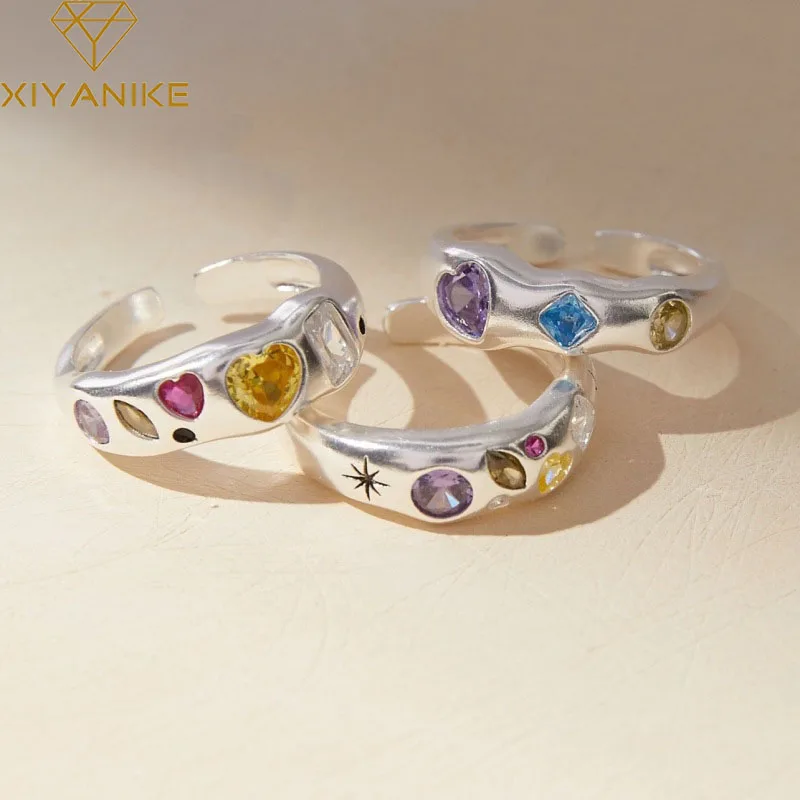 XIYANIKE Palace Colorful Heart Zircon Open Rings For Women Girl Luxury Fashion New Jewelry Lady Gift Party Wedding anillos mujer
XIYANIKE Palace Colorful Heart Zircon Open Rings For Women Girl Luxury Fashion New Jewelry Lady Gift Party Wedding anillos mujer
