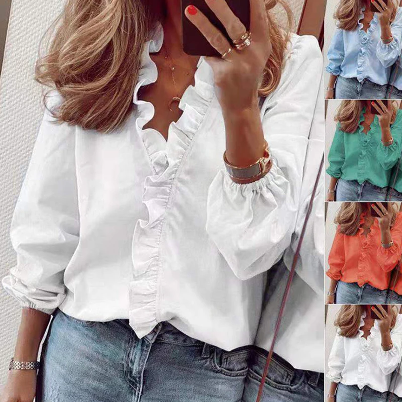 2022 Spring Summer New Chiffon Ruffles Women Shirt Blouses Floral Long Sleeve Loose Female White Clothing Dropshipping
2022 Spring Summer New Chiffon Ruffles Women Shirt Blouses Floral Long Sleeve Loose Female White Clothing Dropshipping