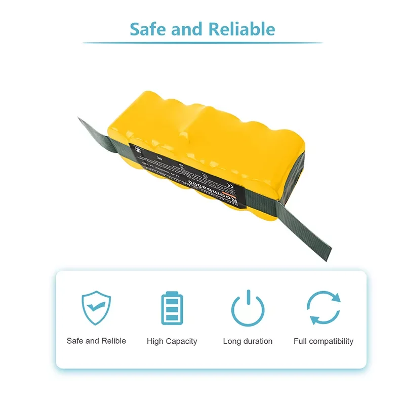 Replacement 5000mAh NI-Mh Battery for iRobot Roomba 500 600 700 800 Series 536 555 560 580 620 630 650 760 770 780 790 870 880
Replacement 5000mAh NI-Mh Battery for iRobot Roomba 500 600 700 800 Series 536 555 560 580 620 630 650 760 770 780 790 870 880
