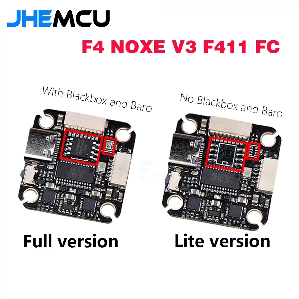 Контроллер полета JHEMCU F4 NOXE V3 F411 Acro / Deluxe 5 в 10 в BEC OSD Baro BlackBox 2-6S 20x20 мм для гоночного дрона RC FPV
Контроллер полета JHEMCU F4 NOXE V3 F411 Acro / Deluxe 5 в 10 в BEC OSD Baro BlackBox 2-6S 20x20 мм для гоночного дрона RC FPV