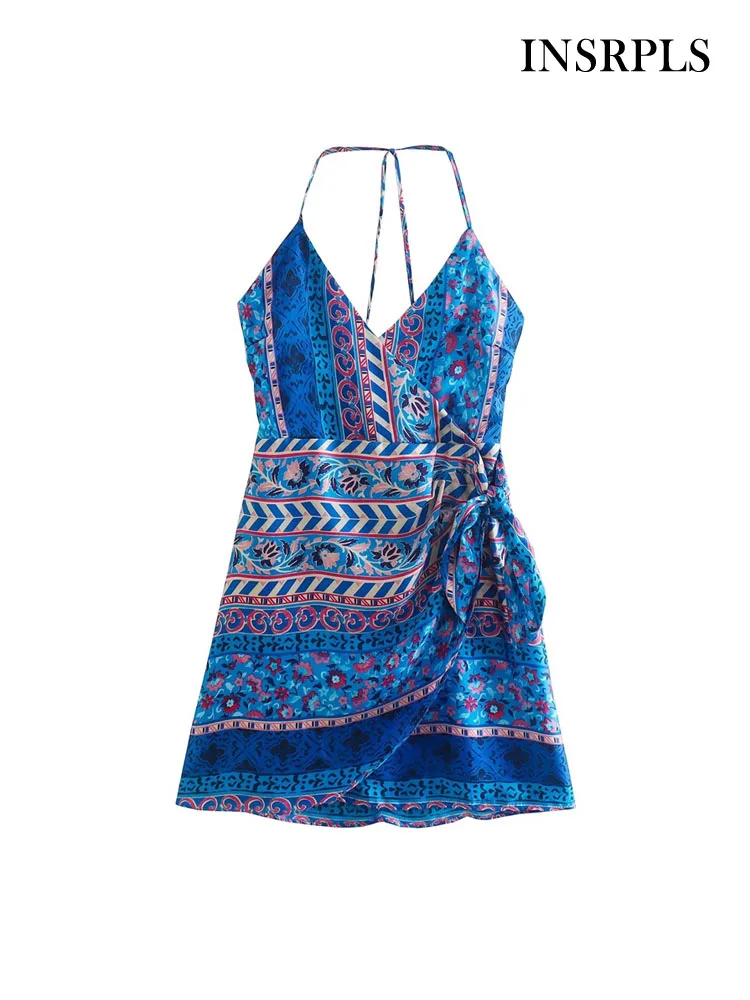 INSRPLS Women Fashion With Bow Tied Printed Wrap Mini Dress Vintage Backless Zipper Thin Straps Female Dresses Vestidos Mujer
INSRPLS Women Fashion With Bow Tied Printed Wrap Mini Dress Vintage Backless Zipper Thin Straps Female Dresses Vestidos Mujer