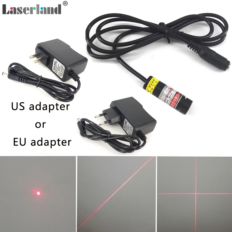 

1240 Focusable 650nm 5mW 50mw Red Cross Laser Module DC 3V-5v Glass Lens for Embroidery Works Cutting Machine