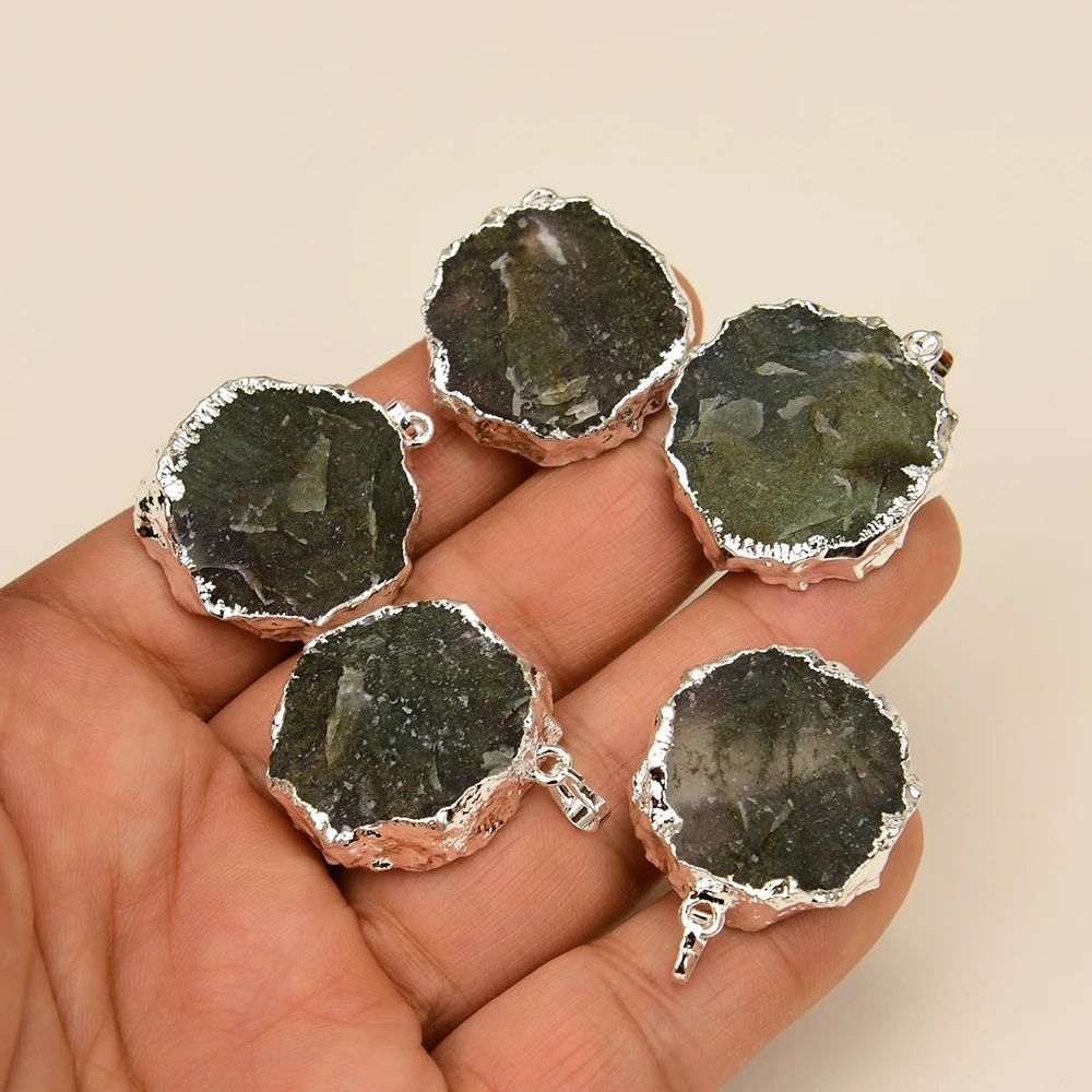 APDGG Wholesale 5 Pcs Natural Green Moss Agate Rough Raw Gems Material 925 Silver Plated Pendant Charm Jewelry Making DIY
APDGG Wholesale 5 Pcs Natural Green Moss Agate Rough Raw Gems Material 925 Silver Plated Pendant Charm Jewelry Making DIY
