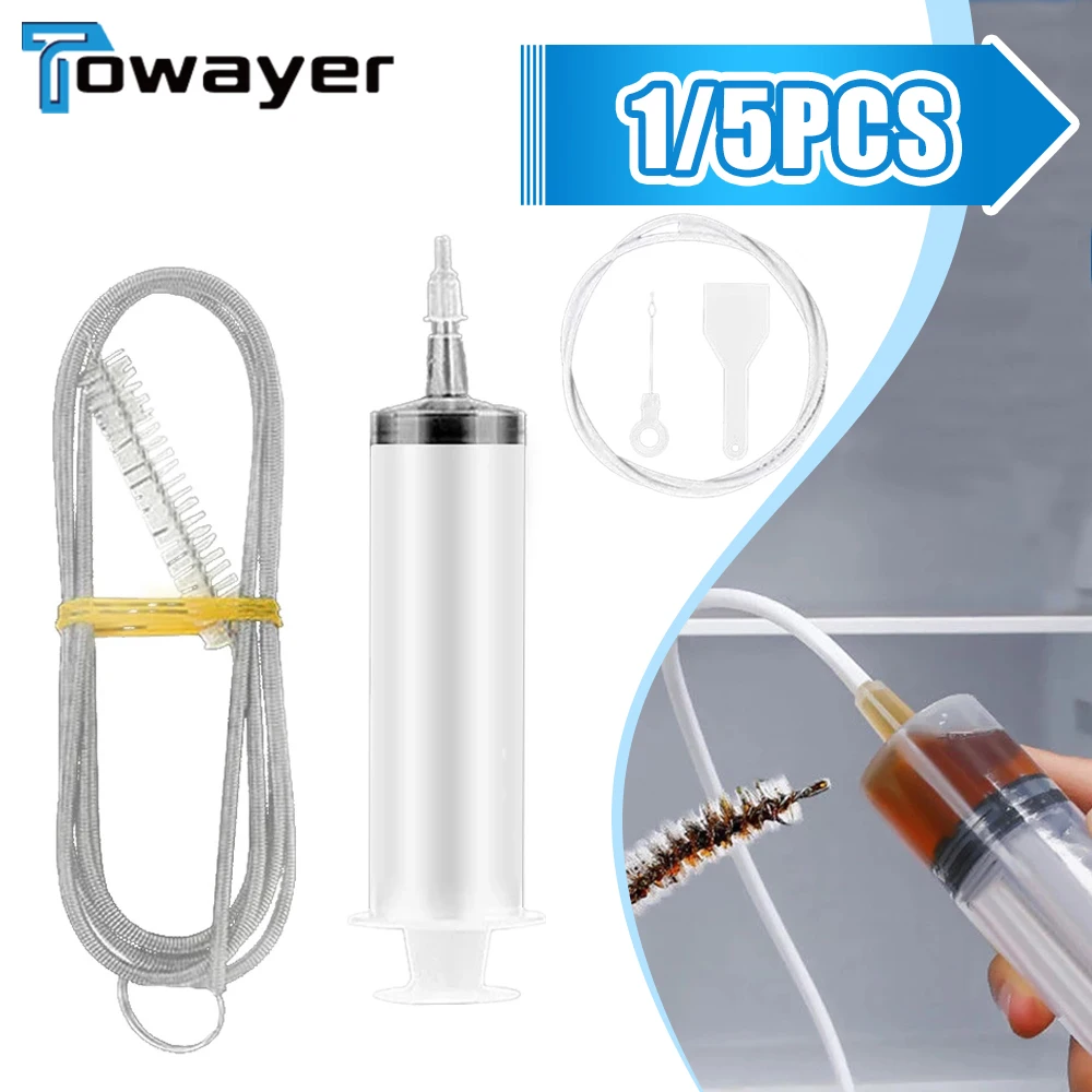 5Pcs Refrigerator Drain Clean Brush Wash Brush Suction Syringe Hose Cleaner Stick Dredge Tool 1/1.5m For Fridge Drain Hole Kit
5Pcs Refrigerator Drain Clean Brush Wash Brush Suction Syringe Hose Cleaner Stick Dredge Tool 1/1.5m For Fridge Drain Hole Kit