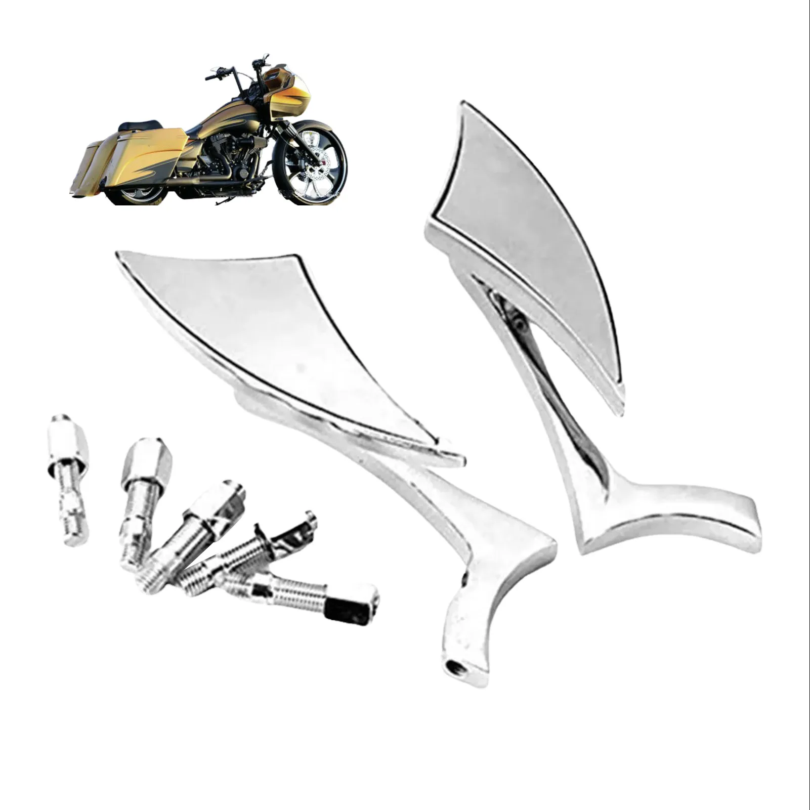 Classic Motorcycle Rearview Mirrors Adjustable Bike Riding Ultra-Clear Mirror Catches Everyone's Attention Chrome Finish Mirror
Classic Motorcycle Rearview Mirrors Adjustable Bike Riding Ultra-Clear Mirror Catches Everyone's Attention Chrome Finish Mirror