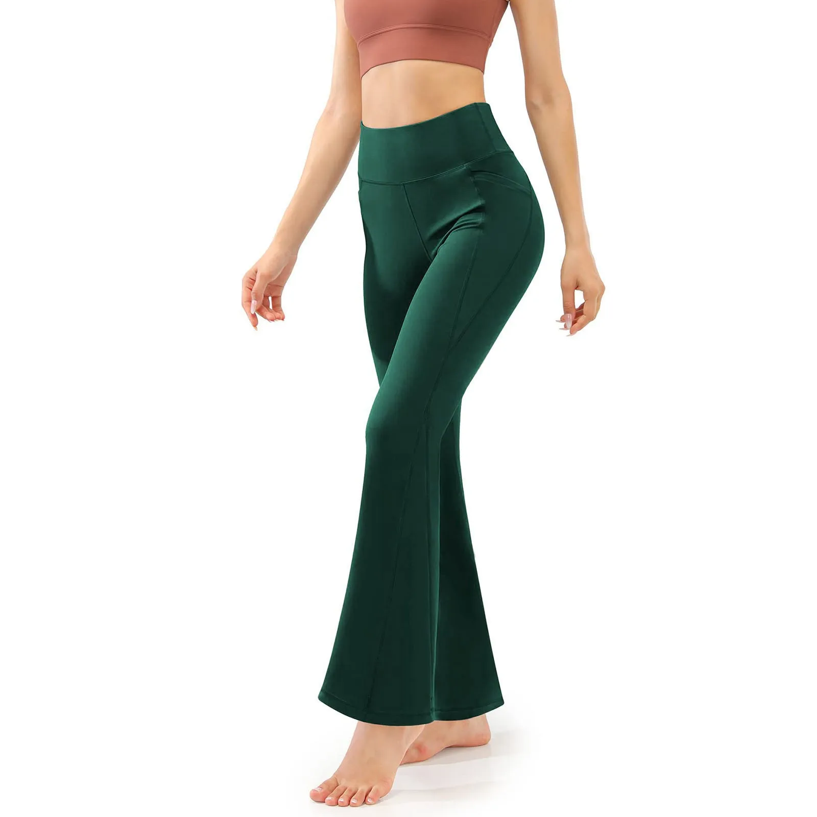 Solid Flared Leggings For Women Long Pants With Pocket Sports Workout Running Pants Athletic Fitness Yoga Pants For Ladies
Solid Flared Leggings For Women Long Pants With Pocket Sports Workout Running Pants Athletic Fitness Yoga Pants For Ladies