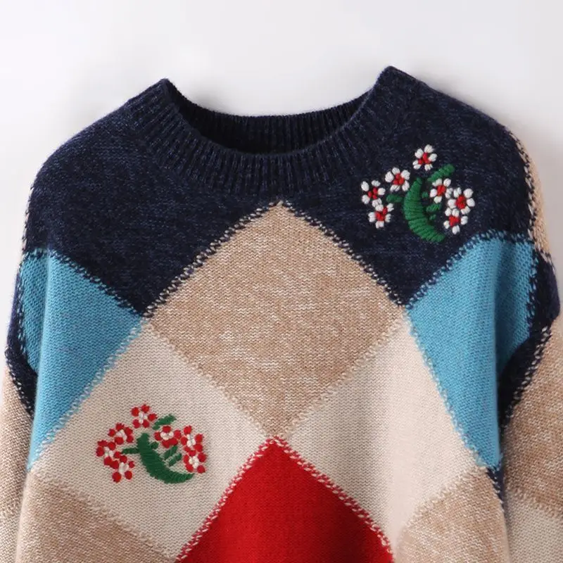 Женский трикотажный свитер с длинным рукавом, Повседневный пуловер в винтажном стиле с принтом на осень и зиму, T649, 2023
Женский трикотажный свитер с длинным рукавом, Повседневный пуловер в винтажном стиле с принтом на осень и зиму, T649, 2023