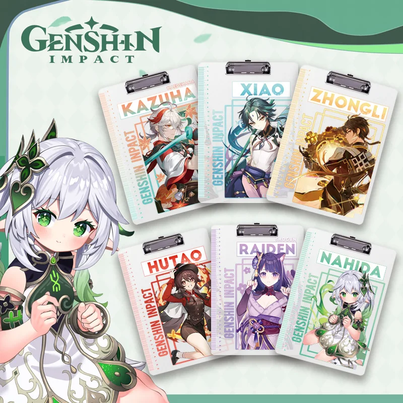 Genshin Impact Yelan Zhongli Hutao A4 Pp Clip Board Loose-Leaf Notebook File Writing Clamps Paper Holder Office School Supplies
Genshin Impact Yelan Zhongli Hutao A4 Pp Clip Board Loose-Leaf Notebook File Writing Clamps Paper Holder Office School Supplies