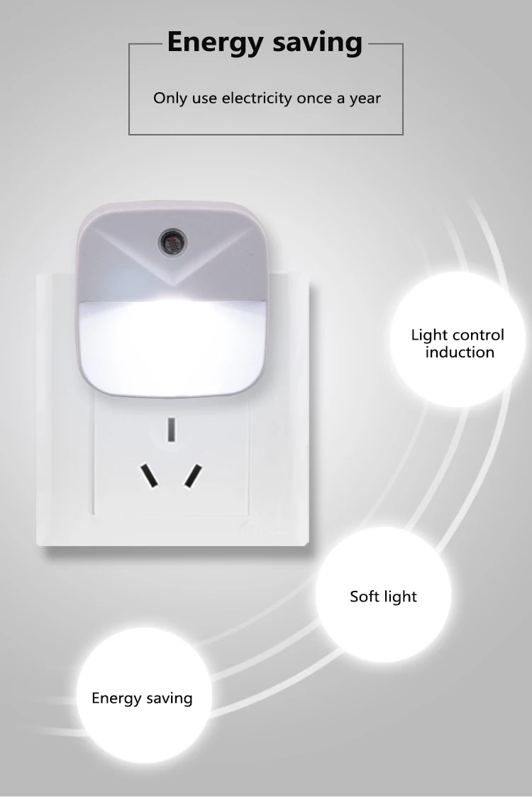 Intelligent Light Control Night Light EU US Plug LED Lamp Plug-in Energy-saving Light Kitchen Bathroom Bedroom Dormitory Light
Intelligent Light Control Night Light EU US Plug LED Lamp Plug-in Energy-saving Light Kitchen Bathroom Bedroom Dormitory Light