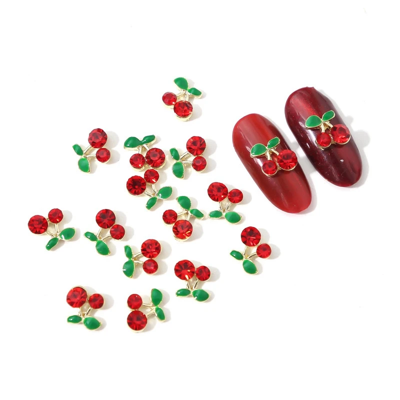 10Pcs Bling Cherry Metal Nail Art Decoration Red Crystal Rhinestone Gem Sweet Fruit Alloy DIY Nail Manicure Parts
10Pcs Bling Cherry Metal Nail Art Decoration Red Crystal Rhinestone Gem Sweet Fruit Alloy DIY Nail Manicure Parts