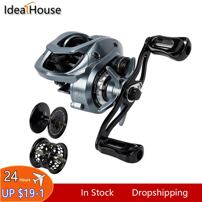 Ultralight Low Profile Baitcasting Reel 10+1 Bearing 8.1:1 Gear Ratio 8kg/17lb Max Drag Long Casting Baitcasting Fishing Reels
Ultralight Low Profile Baitcasting Reel 10+1 Bearing 8.1:1 Gear Ratio 8kg/17lb Max Drag Long Casting Baitcasting Fishing Reels