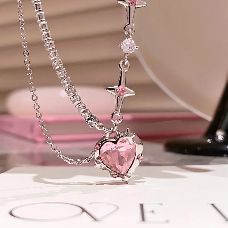 2022 Korean Sweet Pink Heart Crystal Pendant Necklace For Women Girls Fashion Rhinestone Choker Party Jewelry Gifts
2022 Korean Sweet Pink Heart Crystal Pendant Necklace For Women Girls Fashion Rhinestone Choker Party Jewelry Gifts
