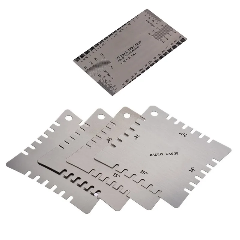 5PCS Guitar Notched Radius Gauges for Measuring Fingerboard Radius Guitar Neck Fretboard Ruler Guitar String Action Gauge Ruler
5PCS Guitar Notched Radius Gauges for Measuring Fingerboard Radius Guitar Neck Fretboard Ruler Guitar String Action Gauge Ruler