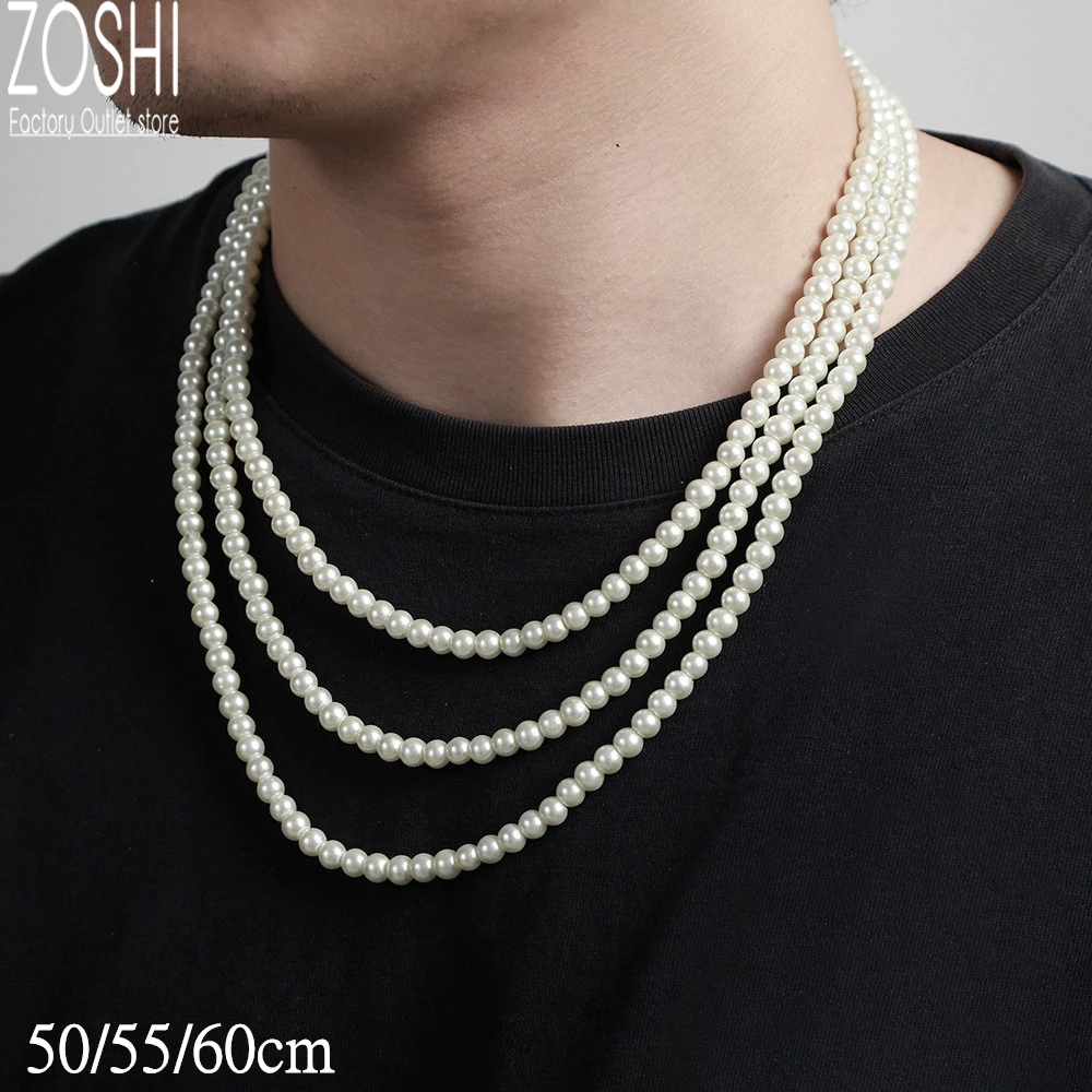 6/8/10mm Beads 2022 New Trendy Imitation Pearl Necklace Men Handmade Strand 50/55/60cm Long Bead Necklace For Men Jewelry Gift
6/8/10mm Beads 2022 New Trendy Imitation Pearl Necklace Men Handmade Strand 50/55/60cm Long Bead Necklace For Men Jewelry Gift