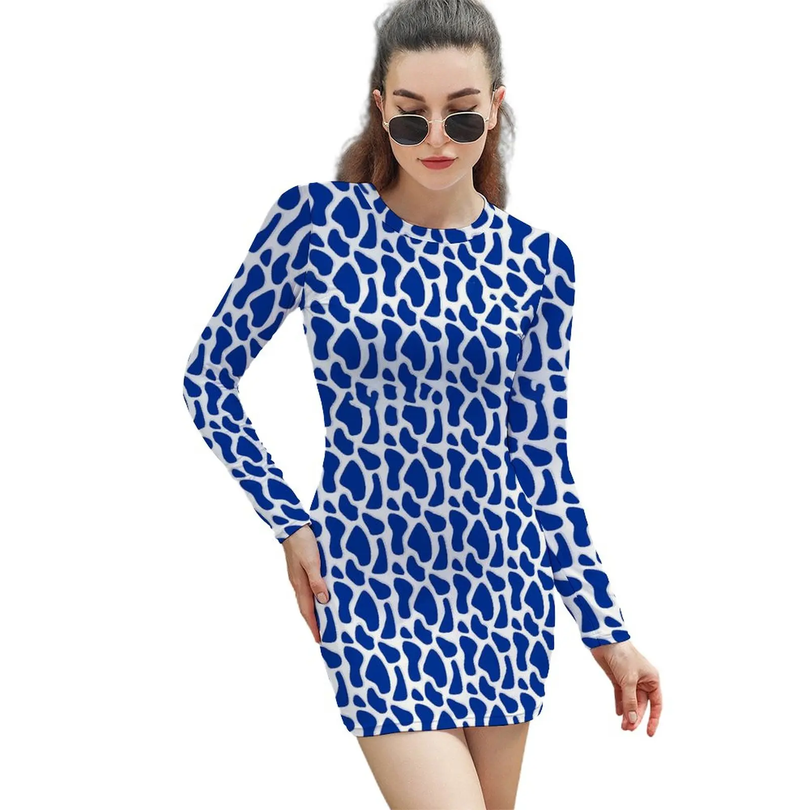 Funky Giraffe Print Dress Long Sleeve Blue and White Trendy Dresses Spring Ladies Korean Fashion Custom Bodycon Dress Big Size
Funky Giraffe Print Dress Long Sleeve Blue and White Trendy Dresses Spring Ladies Korean Fashion Custom Bodycon Dress Big Size