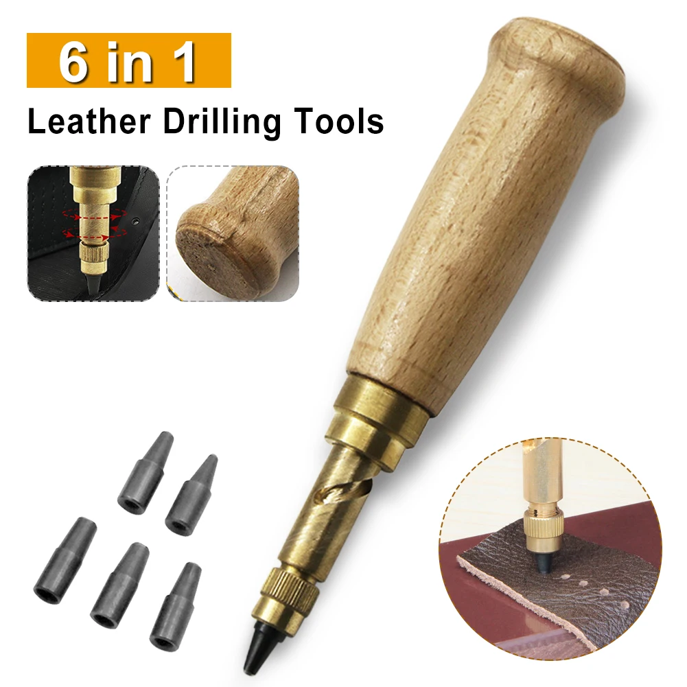 7Pcs Leather Hole Punch Set with 6 Replaceable Punch Tips Screw Belt Hole Punch Drill Tool for Sewing Leather Paper Craft
7Pcs Leather Hole Punch Set with 6 Replaceable Punch Tips Screw Belt Hole Punch Drill Tool for Sewing Leather Paper Craft